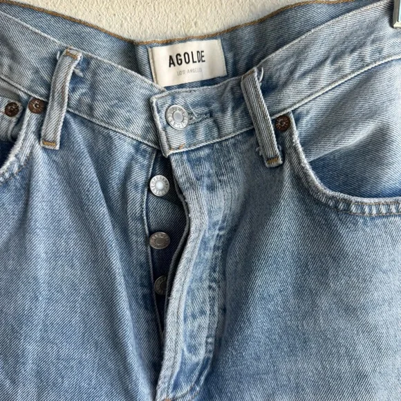 AGOLDE Lana Blie Denim Mid Rise Straight Jeans